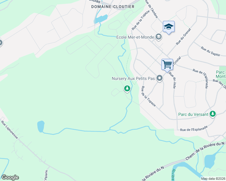 map of restaurants, bars, coffee shops, grocery stores, and more near Rue du Chevreuil in Mirabel