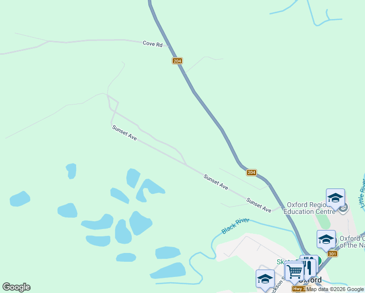 map of restaurants, bars, coffee shops, grocery stores, and more near 35 Little River Road in Oxford