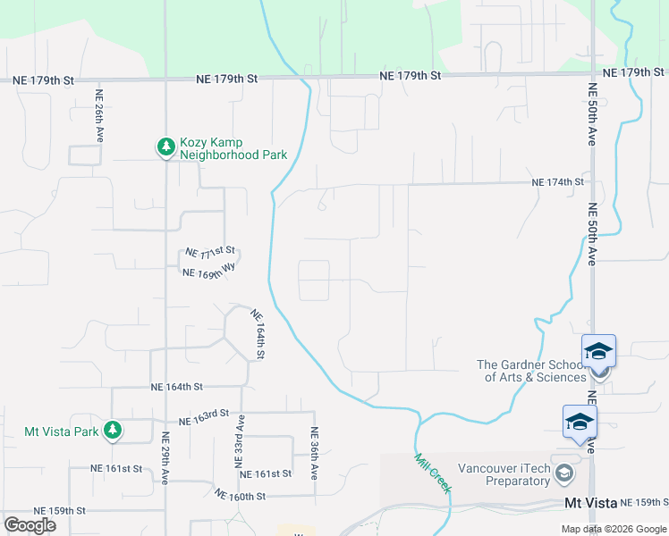 map of restaurants, bars, coffee shops, grocery stores, and more near 16907 Northeast 37th Avenue in Vancouver
