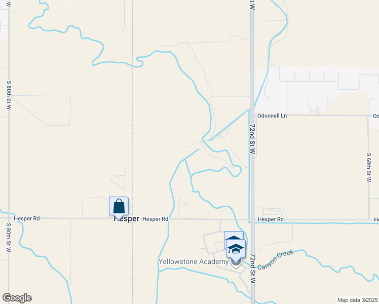 map of restaurants, bars, coffee shops, grocery stores, and more near 7400 Zahm Road in Billings