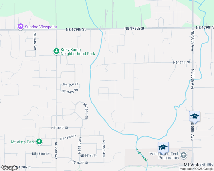 map of restaurants, bars, coffee shops, grocery stores, and more near 3619 Northeast 174th Street in Vancouver