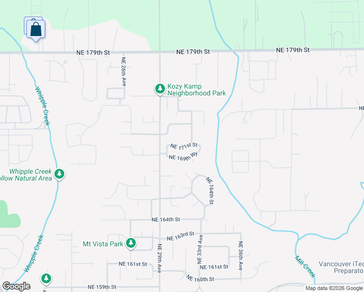 map of restaurants, bars, coffee shops, grocery stores, and more near 17106 Northeast 32nd Avenue in Ridgefield