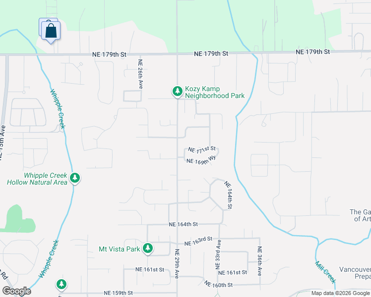 map of restaurants, bars, coffee shops, grocery stores, and more near 2314 Northeast 171st Street in Ridgefield