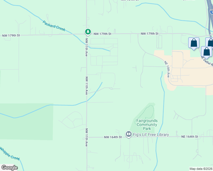 map of restaurants, bars, coffee shops, grocery stores, and more near 17103 Northwest 11th Avenue in Ridgefield