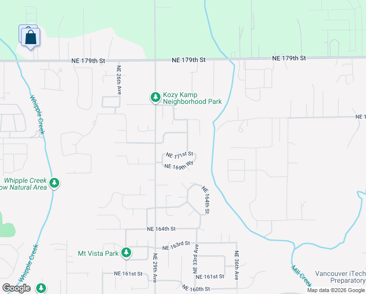map of restaurants, bars, coffee shops, grocery stores, and more near 17106 Northeast 32nd Avenue in Ridgefield