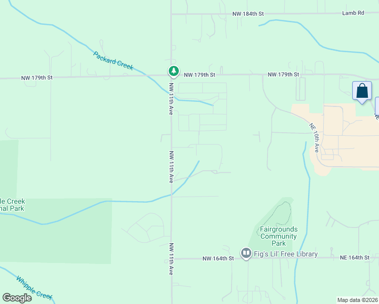 map of restaurants, bars, coffee shops, grocery stores, and more near 17323 Northwest 11th Avenue in Ridgefield