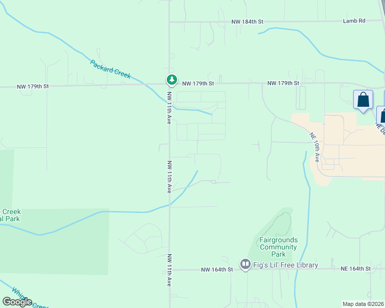 map of restaurants, bars, coffee shops, grocery stores, and more near 17401 Northwest 11th Avenue in Ridgefield