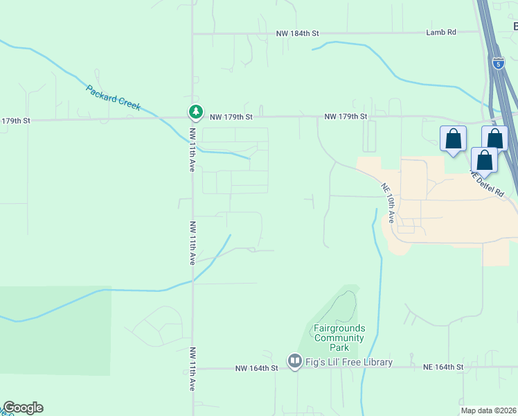 map of restaurants, bars, coffee shops, grocery stores, and more near 802 Northwest 173rd Way in Clark County