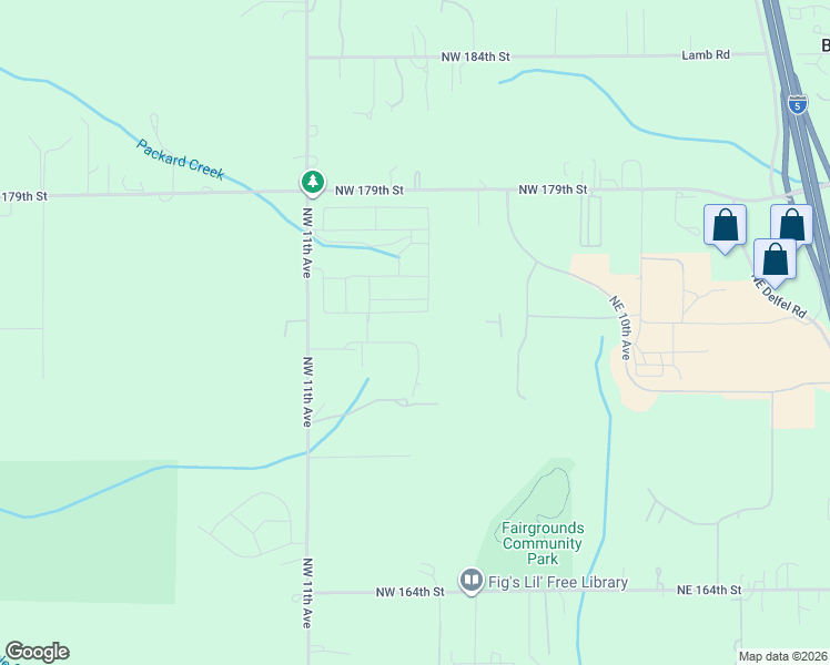 map of restaurants, bars, coffee shops, grocery stores, and more near 802 Northwest 173rd Way in Clark County