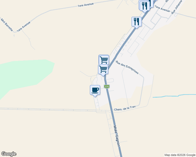 map of restaurants, bars, coffee shops, grocery stores, and more near 56 Rue de l'Envol in Sainte-Anne-des-Plaines