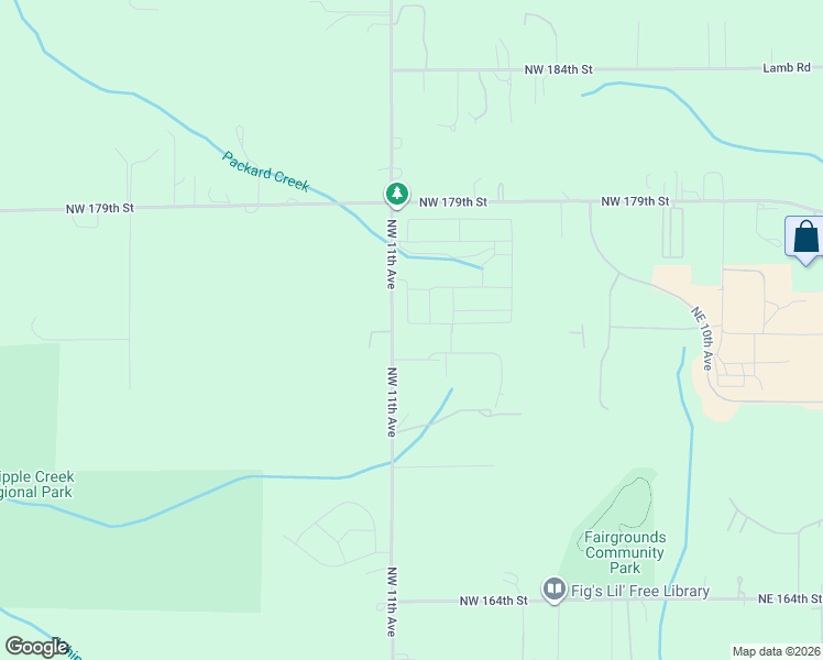 map of restaurants, bars, coffee shops, grocery stores, and more near 1021 Northwest 174th Street in Ridgefield