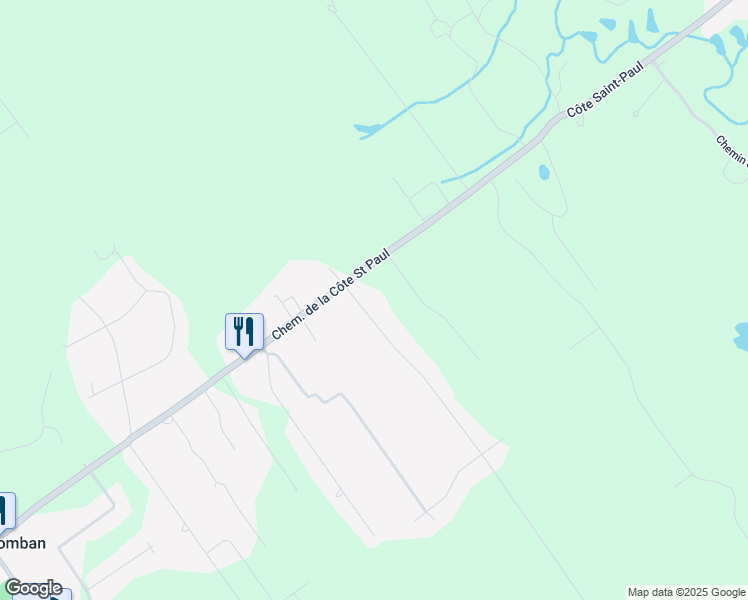 map of restaurants, bars, coffee shops, grocery stores, and more near Côte Saint Paul in Saint-Colomban