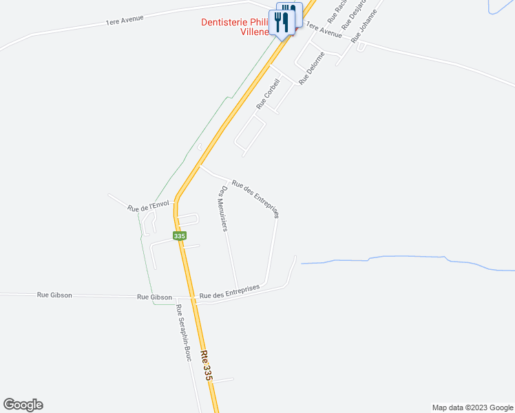 map of restaurants, bars, coffee shops, grocery stores, and more near 42 Rue des Entreprises in Sainte-Anne-des-Plaines