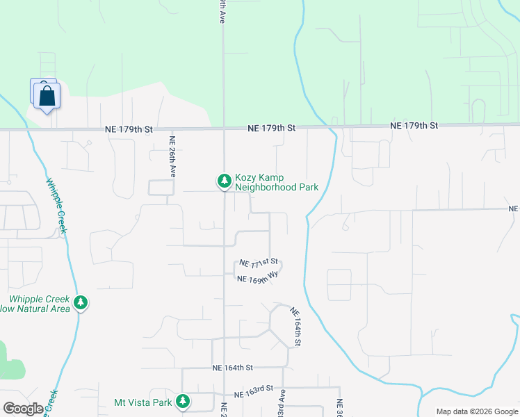 map of restaurants, bars, coffee shops, grocery stores, and more near 3110 Northeast 174th Street in Ridgefield