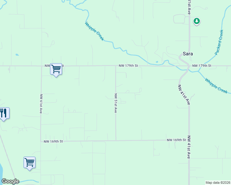 map of restaurants, bars, coffee shops, grocery stores, and more near 5000 Northwest 51st Avenue in Ridgefield