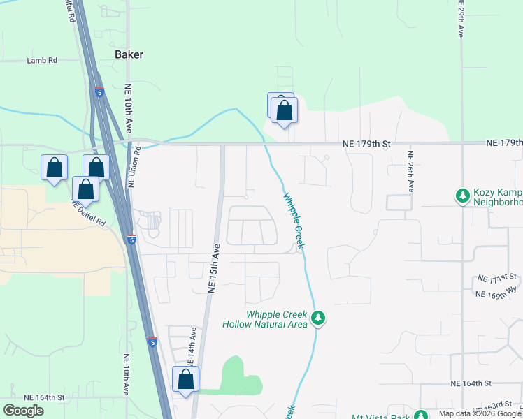map of restaurants, bars, coffee shops, grocery stores, and more near 17609 Northeast 17th Avenue in Ridgefield