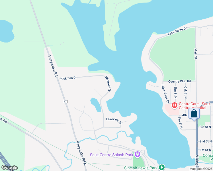 map of restaurants, bars, coffee shops, grocery stores, and more near 624 Hickman Drive in Sauk Centre