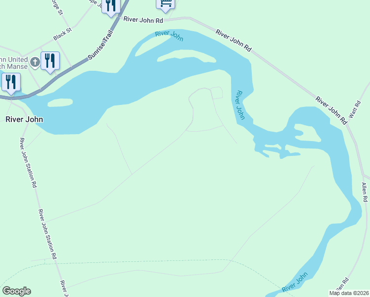 map of restaurants, bars, coffee shops, grocery stores, and more near 210 Cemetery Road in River John