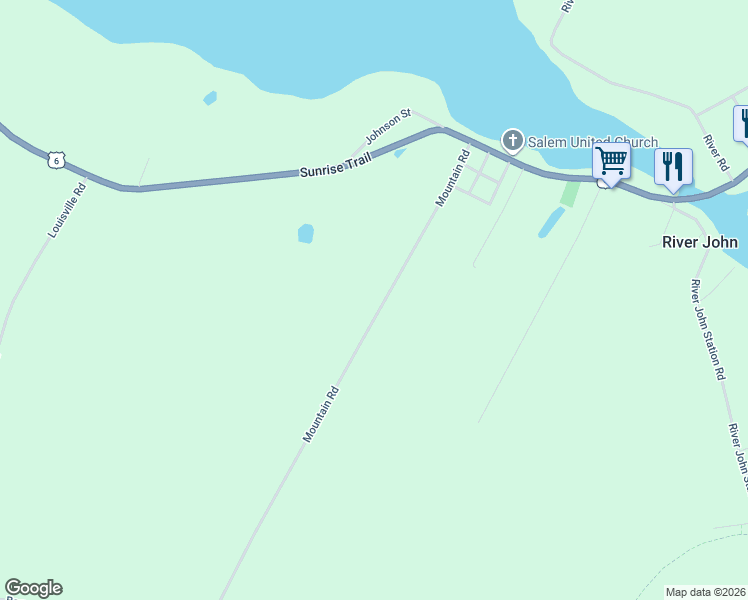 map of restaurants, bars, coffee shops, grocery stores, and more near 1811 Mountain Road in River John