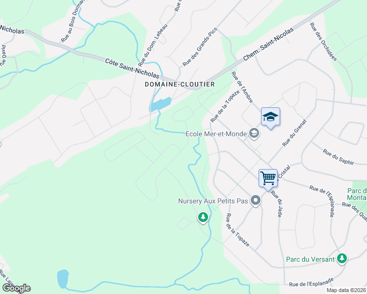 map of restaurants, bars, coffee shops, grocery stores, and more near 10774 Rue du Cerf in Mirabel