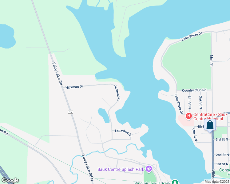 map of restaurants, bars, coffee shops, grocery stores, and more near 629 Hickman Drive in Sauk Centre
