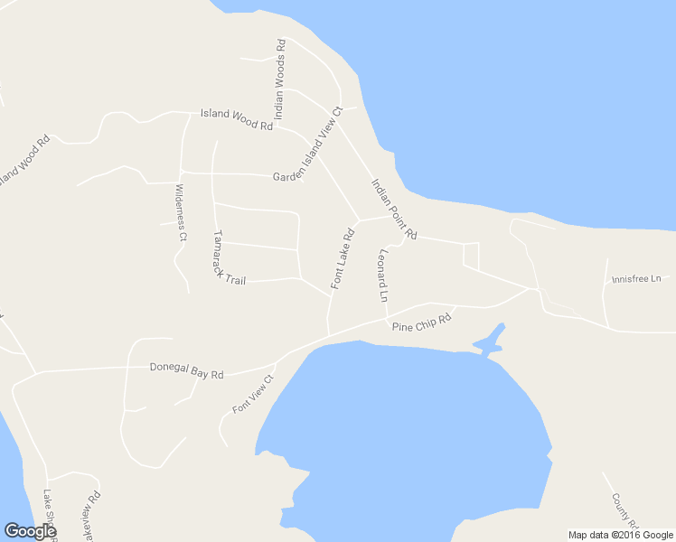 map of restaurants, bars, coffee shops, grocery stores, and more near Font Lake Road in Beaver Island