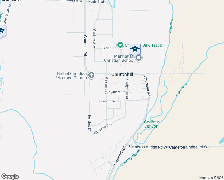 map of restaurants, bars, coffee shops, grocery stores, and more near 6255 Leonard Road in Manhattan