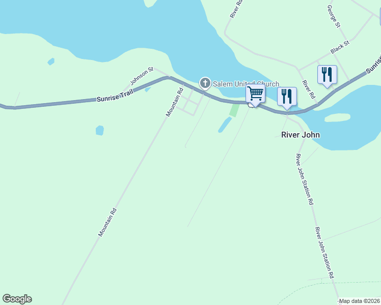 map of restaurants, bars, coffee shops, grocery stores, and more near 75 Sergeant Lane in River John