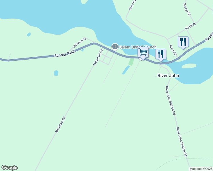map of restaurants, bars, coffee shops, grocery stores, and more near 75 Sergeant Lane in River John