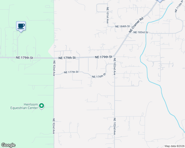 map of restaurants, bars, coffee shops, grocery stores, and more near 17605 Northeast 97th Avenue in Battle Ground