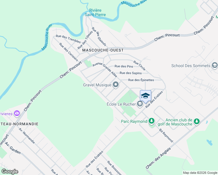 map of restaurants, bars, coffee shops, grocery stores, and more near 826 Rue des Pâquerettes in Mascouche