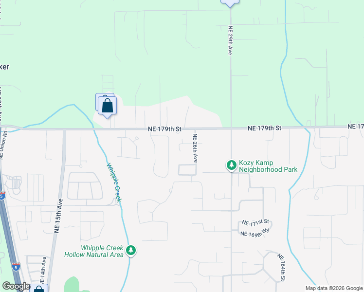 map of restaurants, bars, coffee shops, grocery stores, and more near 2419 Northeast 179th Street in Ridgefield