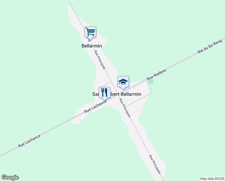 map of restaurants, bars, coffee shops, grocery stores, and more near 472 Rue Principale in Saint-Robert-Bellarmin