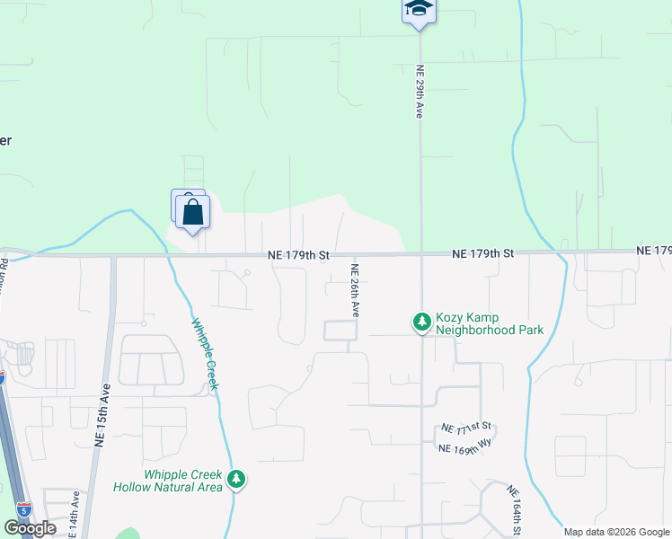 map of restaurants, bars, coffee shops, grocery stores, and more near 17802 Northeast 26th Avenue in Ridgefield