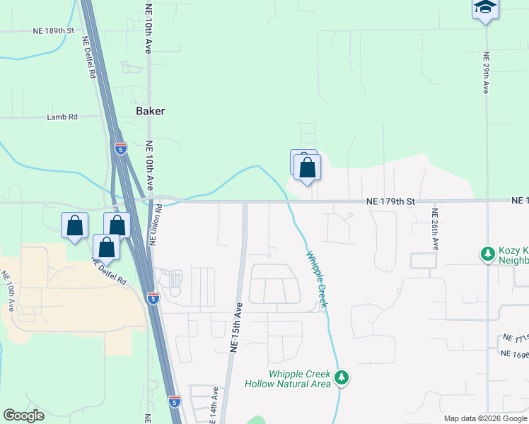 map of restaurants, bars, coffee shops, grocery stores, and more near 17718 Northeast 17th Avenue in Ridgefield