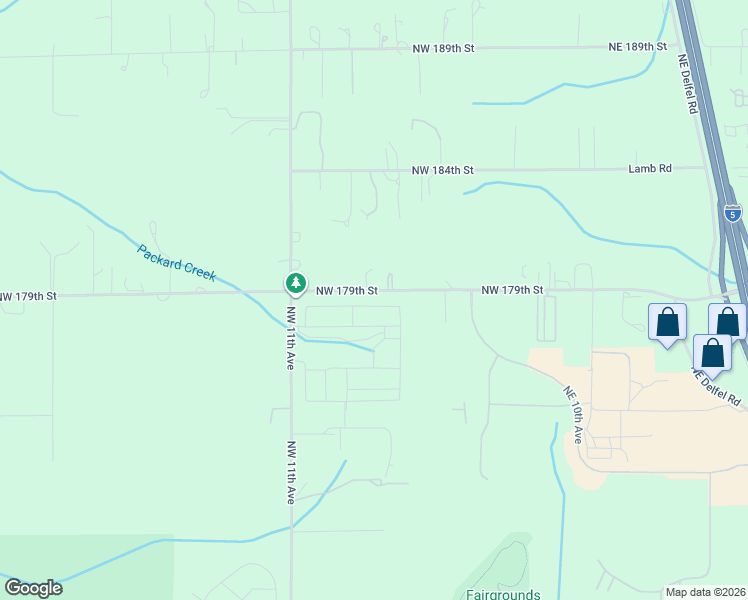 map of restaurants, bars, coffee shops, grocery stores, and more near 814 Northwest 178th Way in Ridgefield