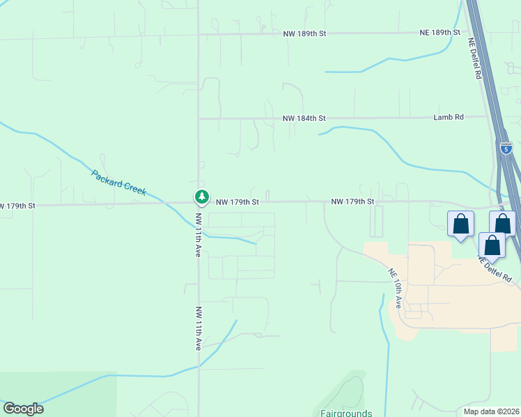 map of restaurants, bars, coffee shops, grocery stores, and more near 744 Northwest 178th Way in Ridgefield
