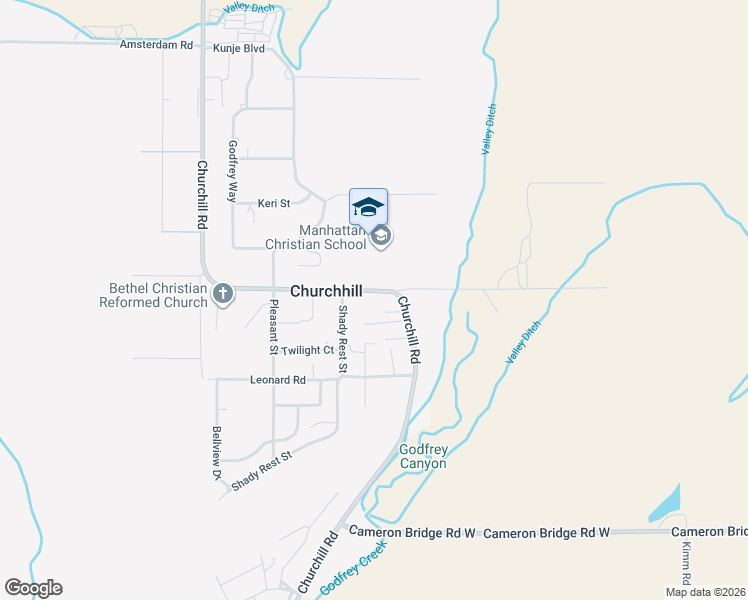 map of restaurants, bars, coffee shops, grocery stores, and more near 6060 Shady Rest Street in Manhattan