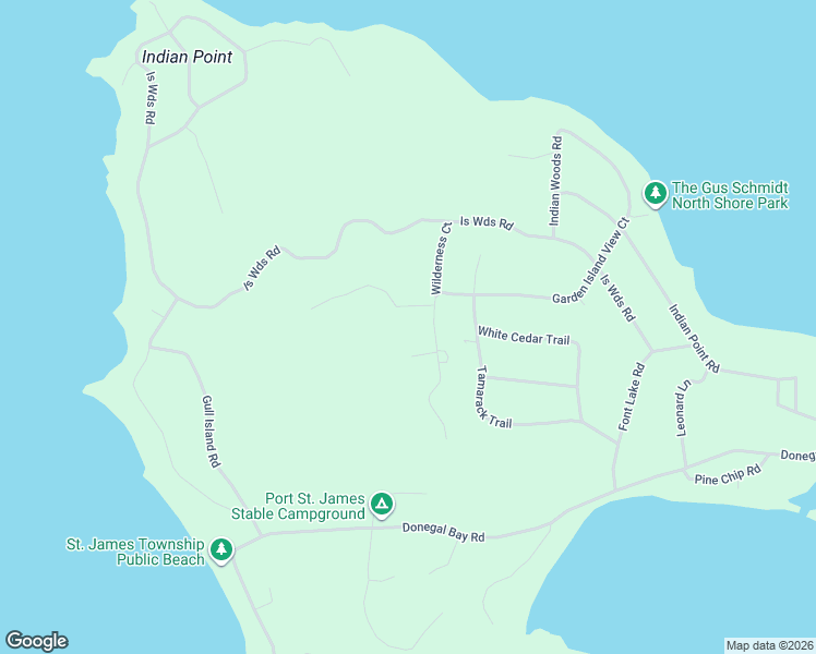 map of restaurants, bars, coffee shops, grocery stores, and more near 27970 Wandering Woods Court in Beaver Island