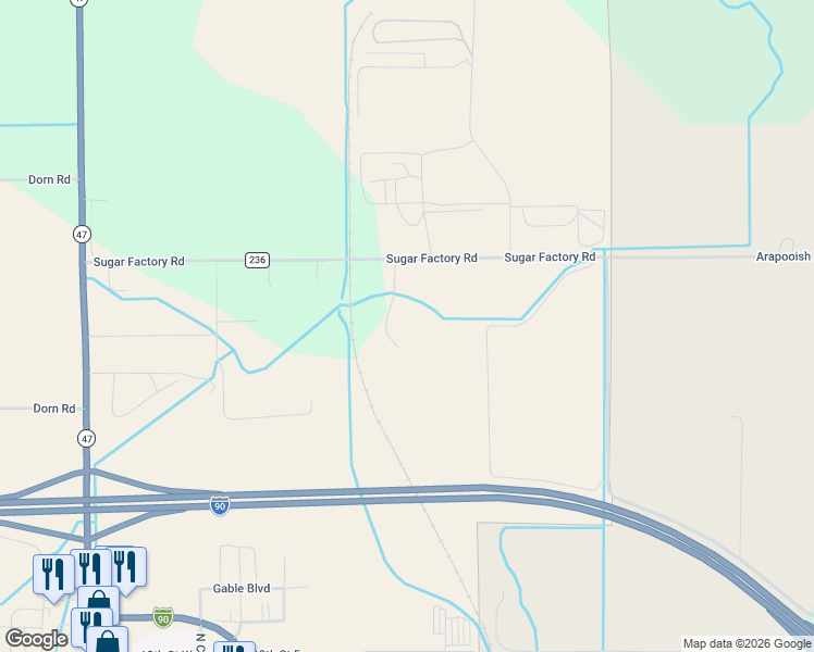 map of restaurants, bars, coffee shops, grocery stores, and more near 1144 RR 1 in Hardin