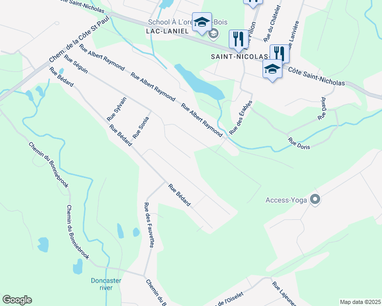 map of restaurants, bars, coffee shops, grocery stores, and more near 300 Rue Séguin in Saint-Colomban