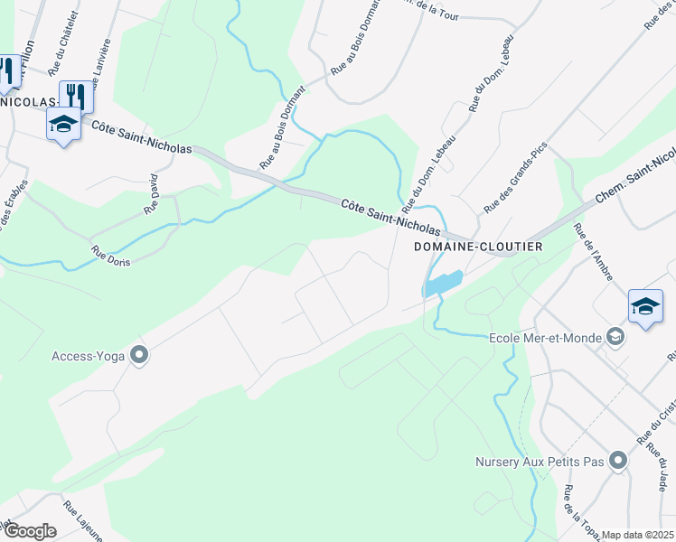 map of restaurants, bars, coffee shops, grocery stores, and more near Rue Excalibur in Saint-Colomban