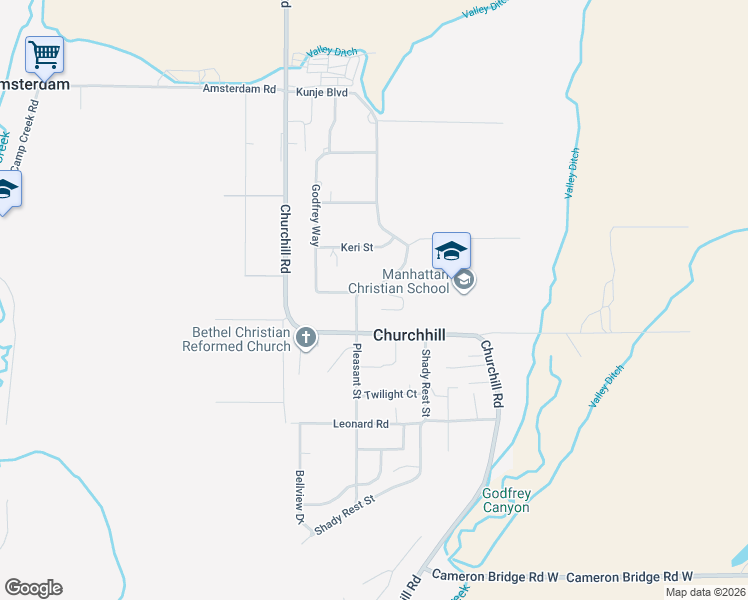 map of restaurants, bars, coffee shops, grocery stores, and more near 28 Flying Eagle Drive in Manhattan