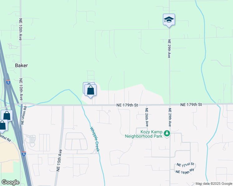 map of restaurants, bars, coffee shops, grocery stores, and more near 2210 Northeast 179th Street in Ridgefield