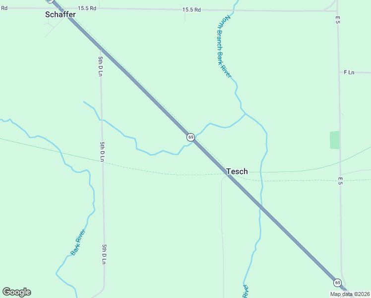 map of restaurants, bars, coffee shops, grocery stores, and more near 5649 F Road in Bark River