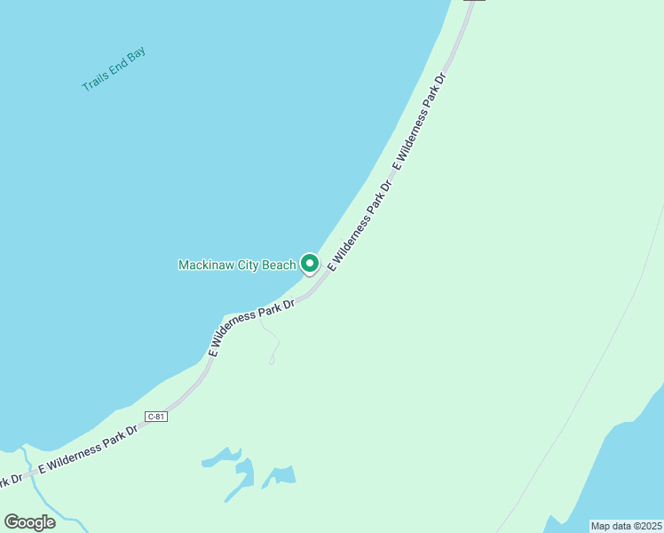 map of restaurants, bars, coffee shops, grocery stores, and more near 6262 East Wilderness Park Drive in Mackinaw City