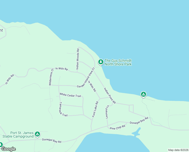 map of restaurants, bars, coffee shops, grocery stores, and more near Garden Island View Court in Beaver Island