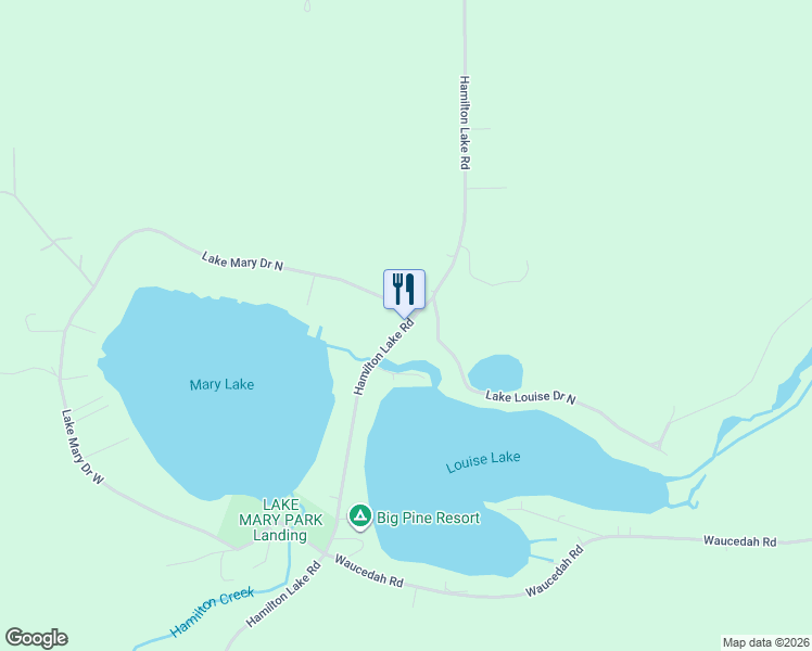 map of restaurants, bars, coffee shops, grocery stores, and more near Hamilton Lake Road in Vulcan