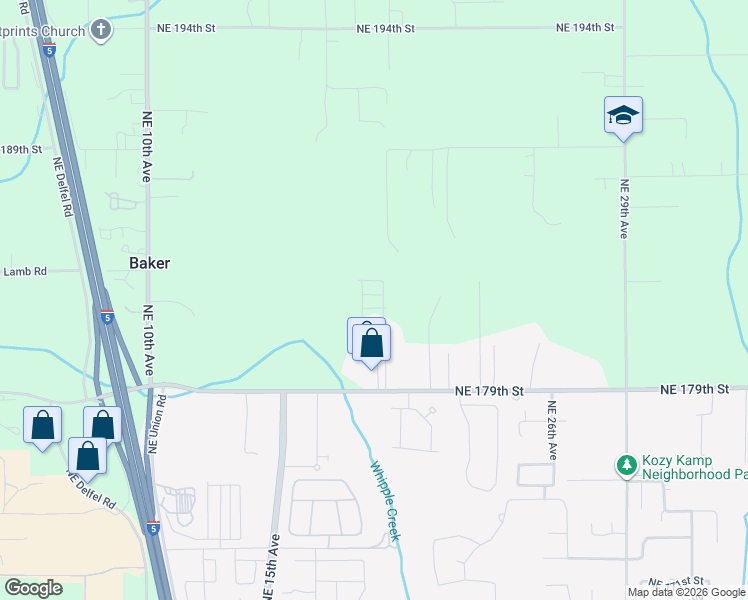 map of restaurants, bars, coffee shops, grocery stores, and more near 1932 Northeast 179th Street in Ridgefield