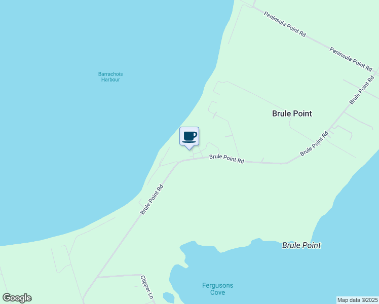 map of restaurants, bars, coffee shops, grocery stores, and more near 629 Brule Point Road in Tatamagouche
